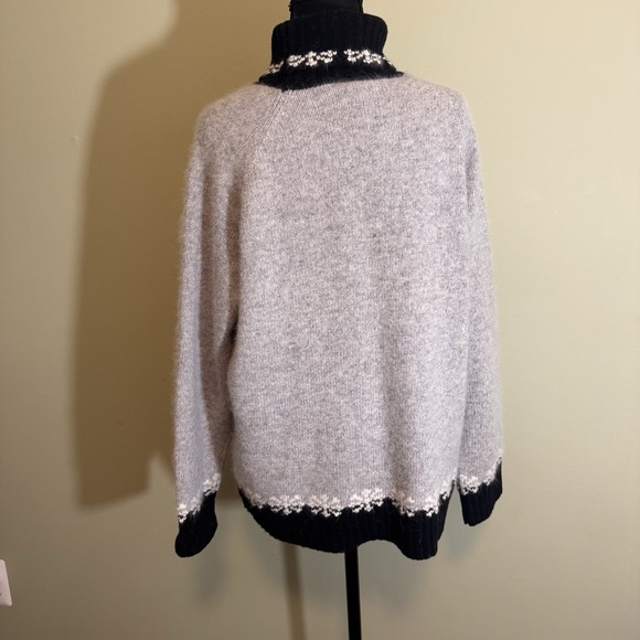 Talbots Angora Lambs Wool Christmas Penguin Sweater Women's Size XL - Picture 4 of 6
